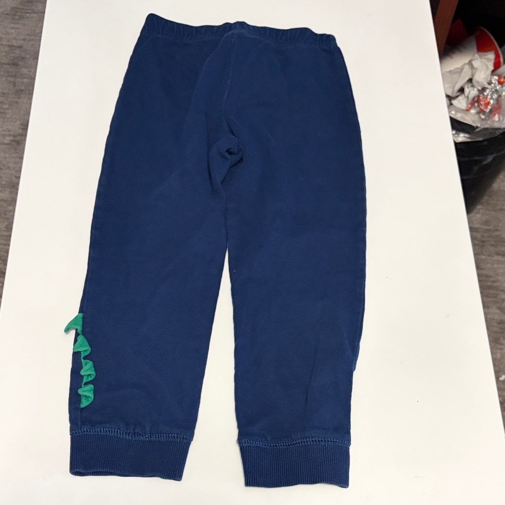 Kids' Navy Joggers with Green Detailing